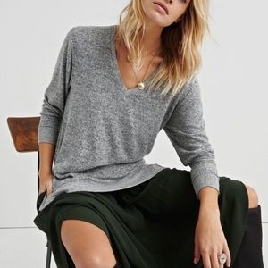 Lucky Brand V Neck So Soft Gray Sweater